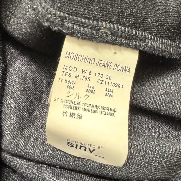 Moschino Jeans Y2K button front satin trimmed cardigan long sleeve top - Picture 5 of 7